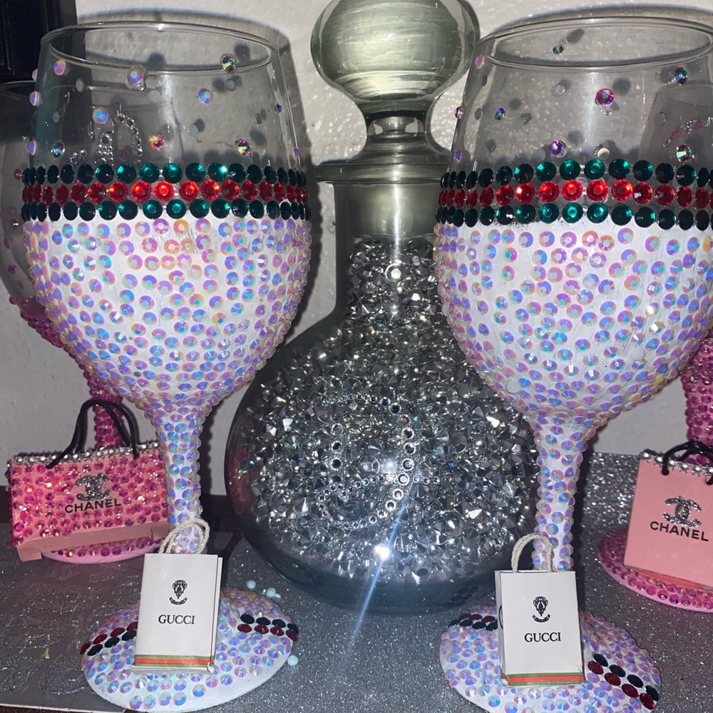 Made to order wine glasses. G inspired